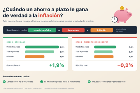 Cuándo un ahorro a plazo le gana de verdad a la inflación